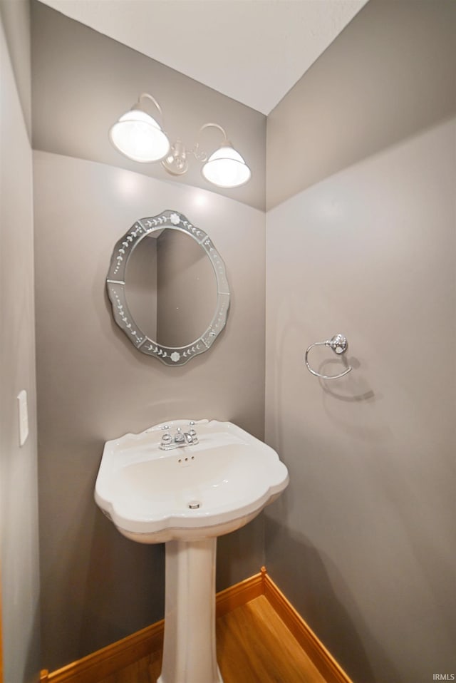 bathroom featuring hardwood / wood-style floors