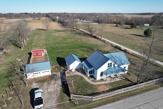 bird's eye view featuring a rural view