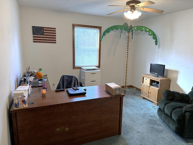 3020 10 Oclock Rd, Bloomingdale, IN 47832 - home office with a ceiling fan and carpet flooring