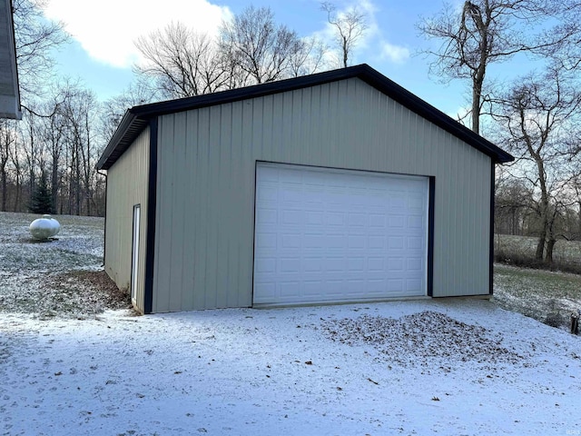 3020 10 Oclock Rd, Bloomingdale, IN 47832 - snow covered garage with a garage