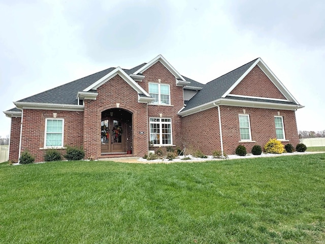 view of front of house with a front lawn