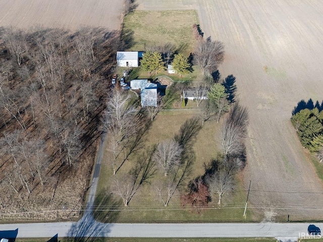 aerial view with a rural view