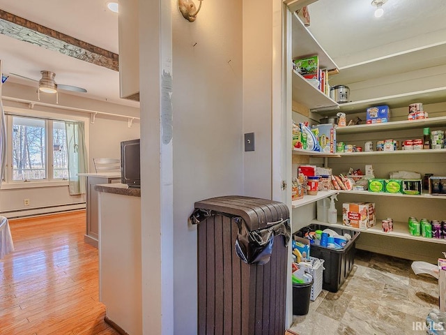 pantry with baseboard heating