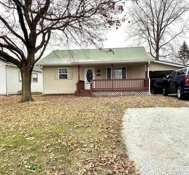 ranch-style house featuring a carport