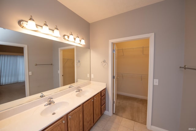 bathroom featuring vanity and tile patterned floors