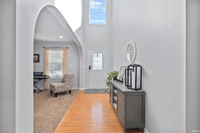 entrance foyer featuring light hardwood / wood-style flooring