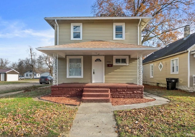 view of front of home with covered porch