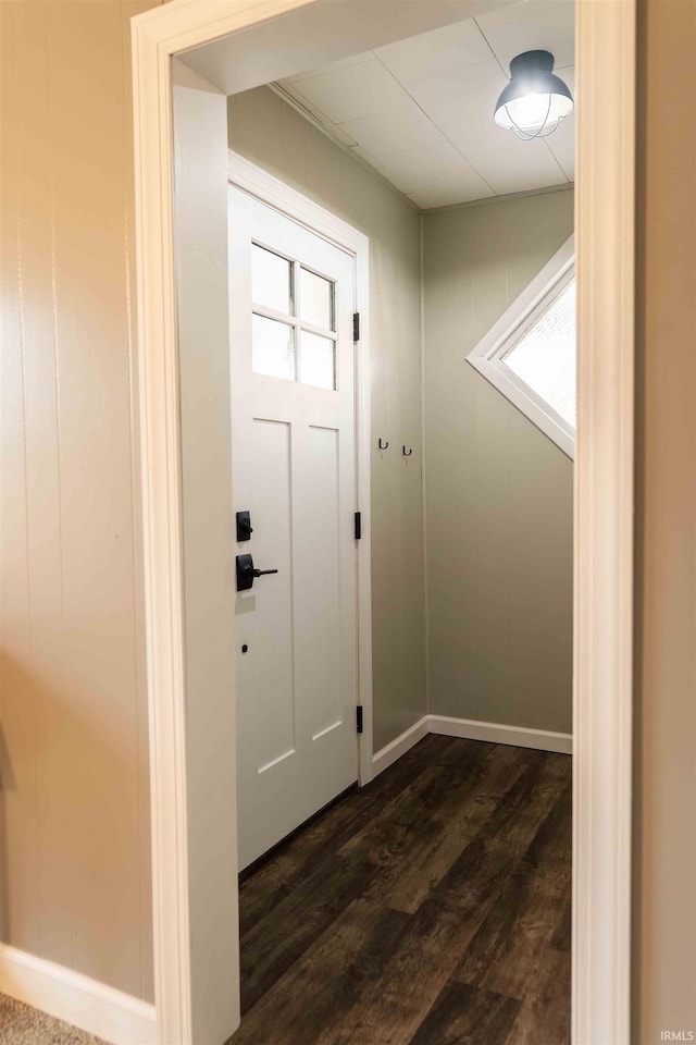 doorway to outside with a healthy amount of sunlight and dark wood-type flooring