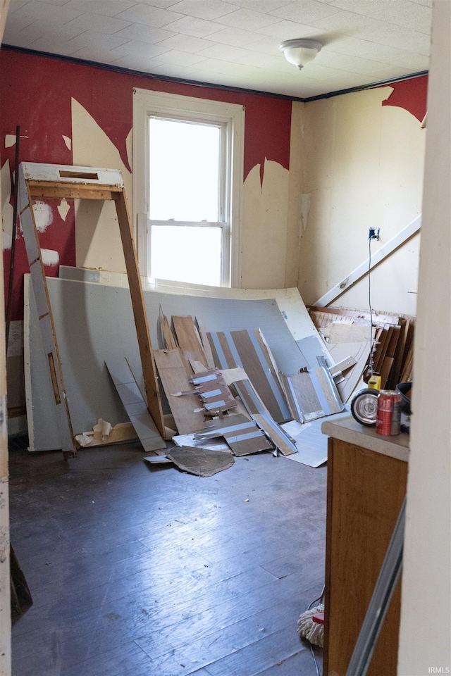 interior space with hardwood / wood-style flooring