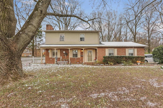 view of front property with a porch