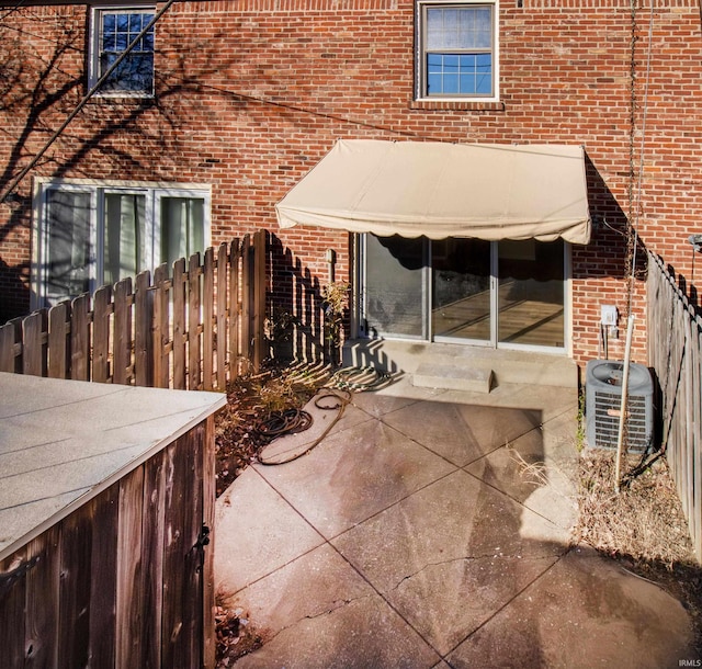 view of patio featuring central AC