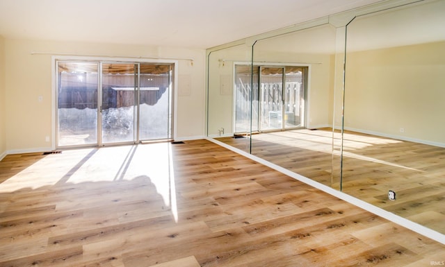 spare room with wood-type flooring