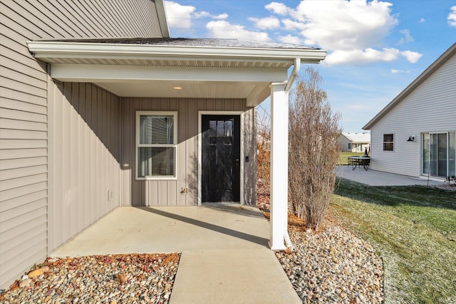 doorway to property featuring a patio area