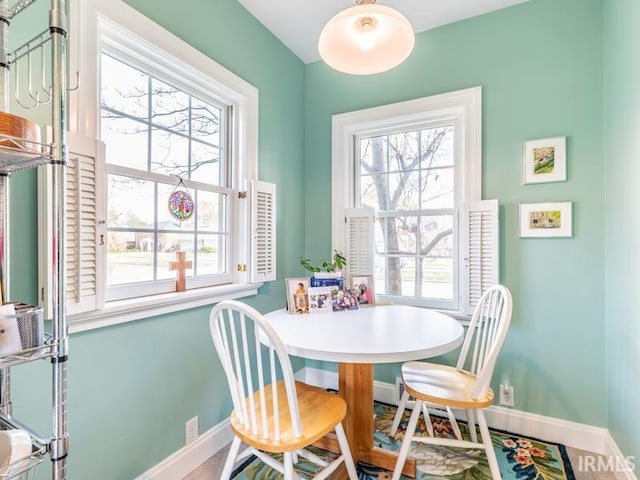 dining area featuring a healthy amount of sunlight