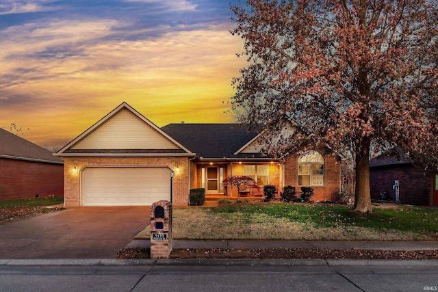 ranch-style home with a garage