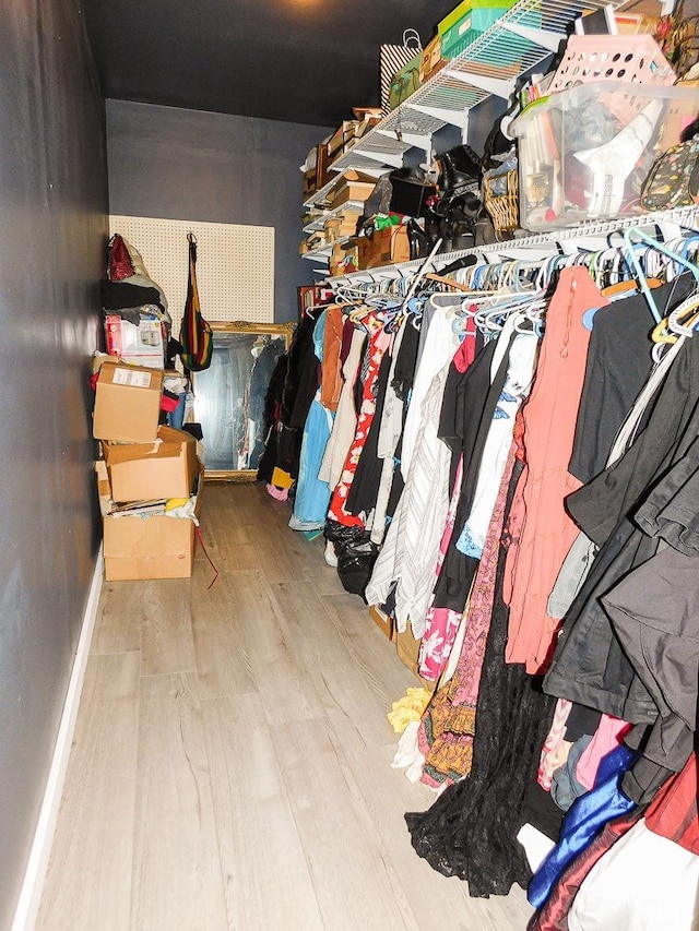 spacious closet featuring hardwood / wood-style floors