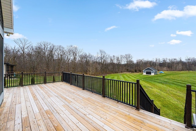 wooden deck with a yard