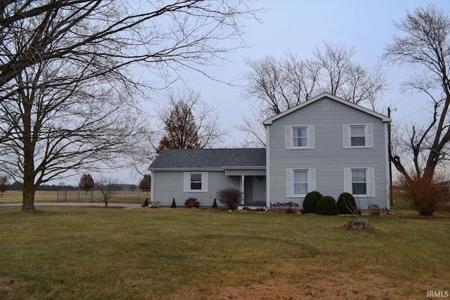 view of front of house with a front yard