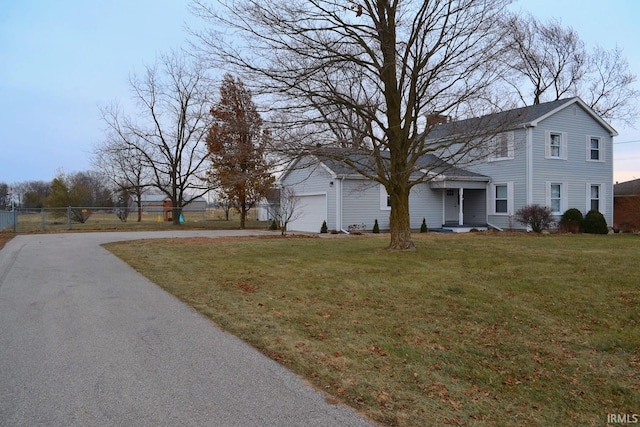 exterior space with a garage