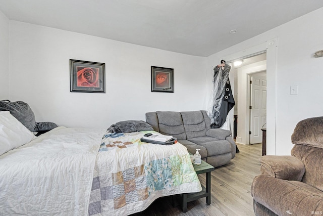 bedroom featuring light hardwood / wood-style flooring