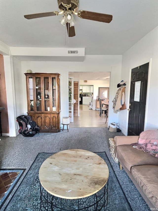 living room with wood-type flooring