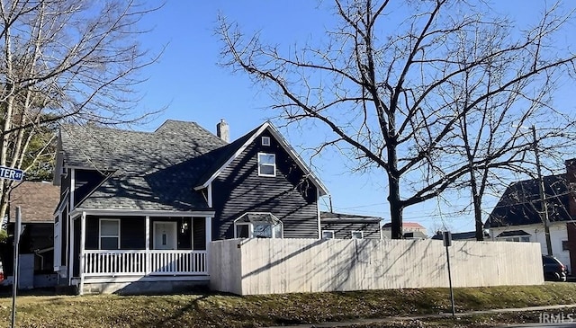 view of home's exterior featuring a porch