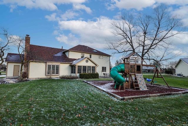 view of playground with a yard