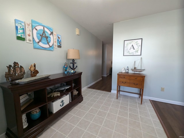 interior space with light hardwood / wood-style flooring