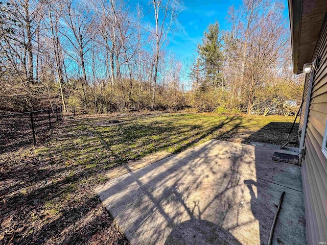 view of yard with a patio area