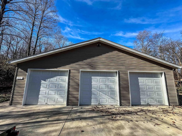 view of garage