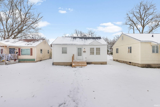 view of snow covered property