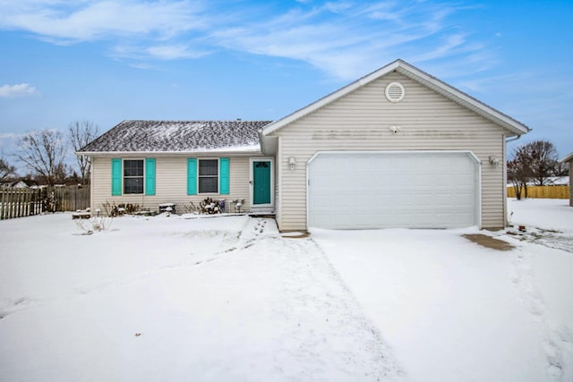 ranch-style home with a garage