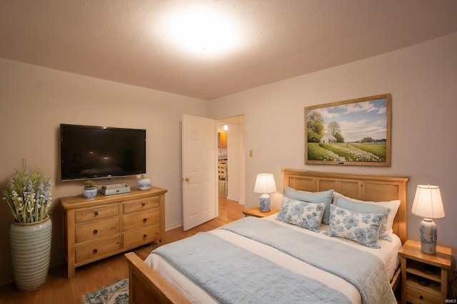 bedroom featuring light wood-type flooring