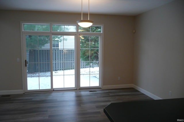 interior space featuring dark hardwood / wood-style flooring