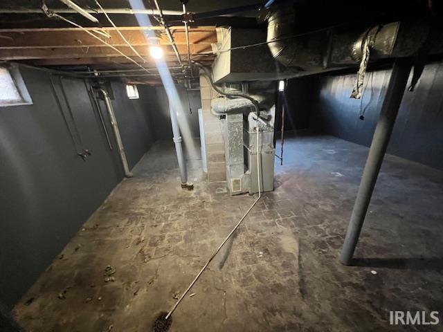 basement with heating unit