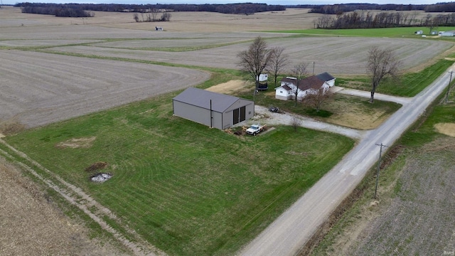 aerial view with a rural view