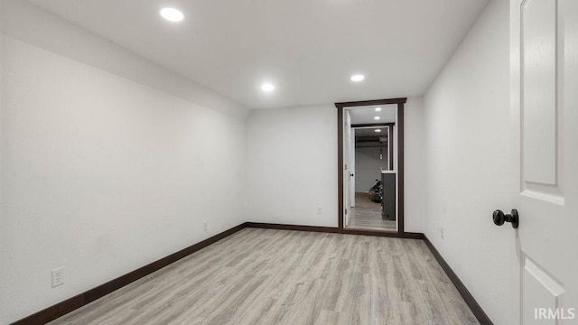 unfurnished bedroom featuring light wood-type flooring