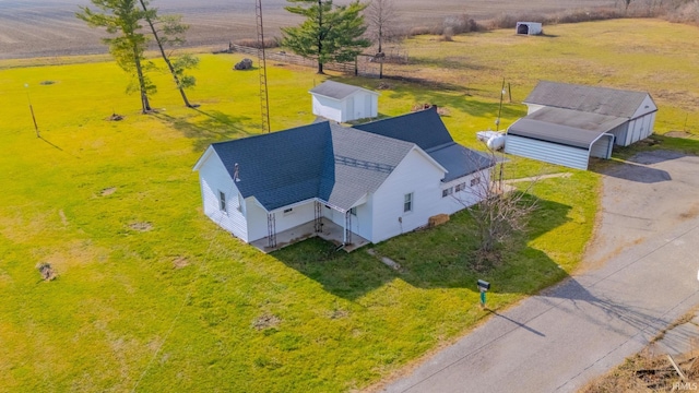 aerial view featuring a rural view