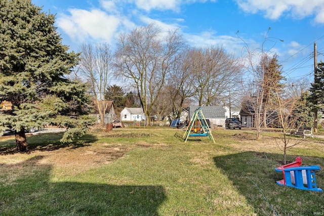 view of yard featuring a playground