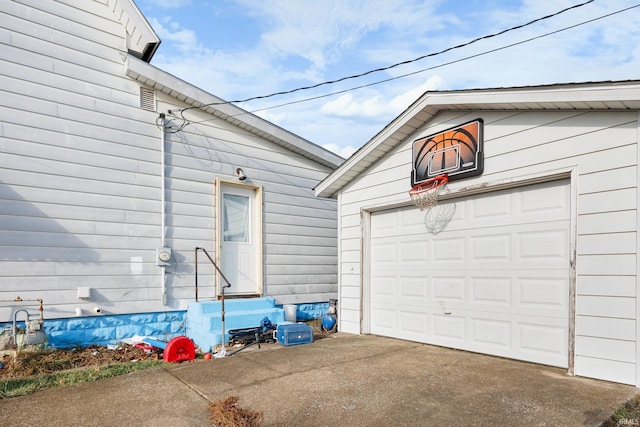 view of garage