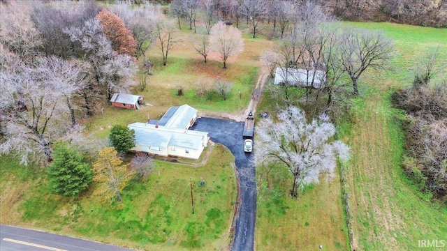 drone / aerial view with a rural view