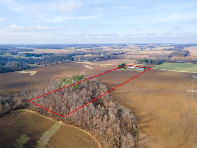 drone / aerial view featuring a rural view