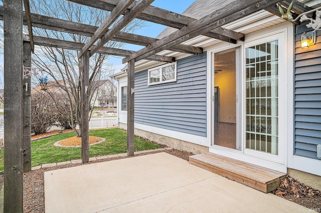 view of patio with a pergola