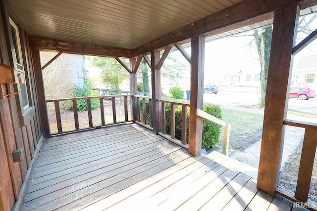 deck featuring a porch