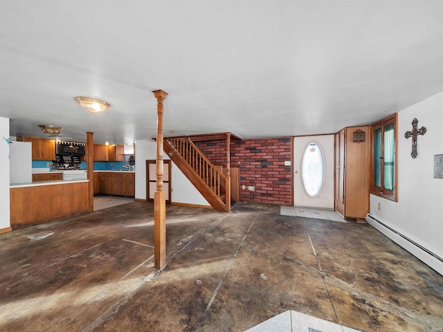 entrance foyer featuring a baseboard radiator