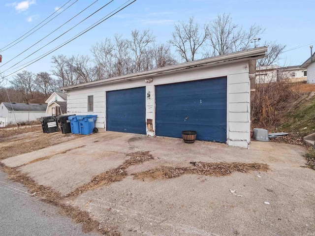 view of garage