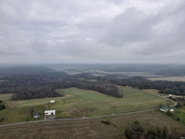 bird's eye view with a rural view