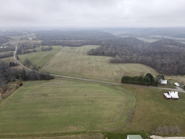 aerial view featuring a rural view