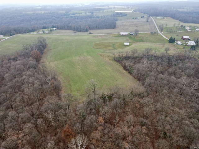 drone / aerial view with a rural view