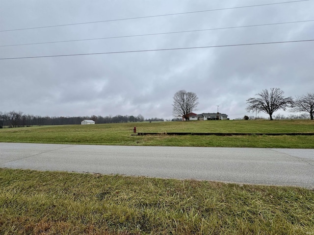 view of road with a rural view